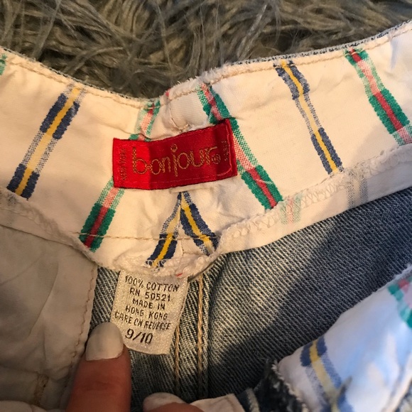 Jeans Vintage Bonjour Taille Haute 7/8 - Bleu, 100% Coton, Occasion